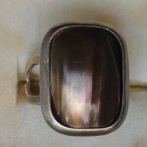 Copper Mother Of Pearl In Sterling Silver. Size 7.